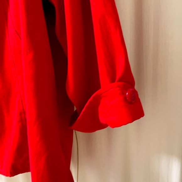 Dress Barn Red Button Down Shirt - Picture 4 of 4